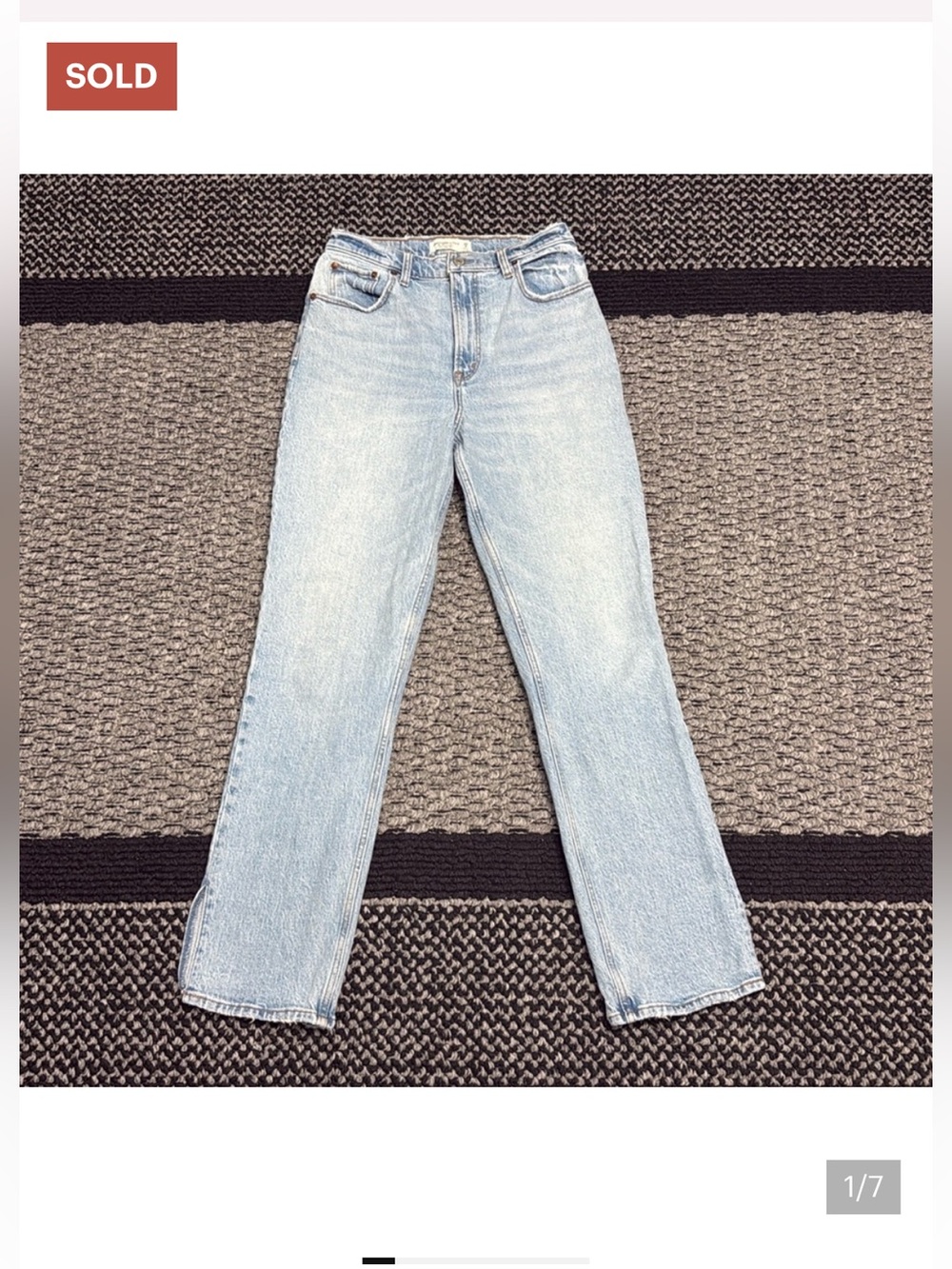 Abercrombie The 90’s Straight Ultra High Rise Curve Love Sz 29 Distressed Casual